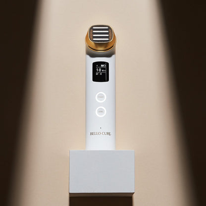 BELLO CURE Viserva BE-101 beauty device with white body and gold head