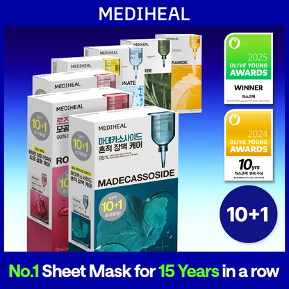 MEDIHEAL Madecassoside Essential Mask Olive Young exclusive 10+1 set