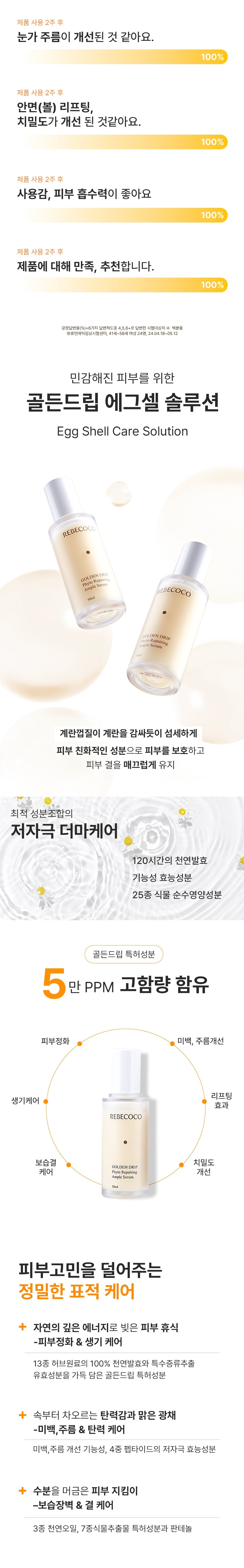 REBECOCO - Golden Drip Phyto‑Repairing Ampoule Serum