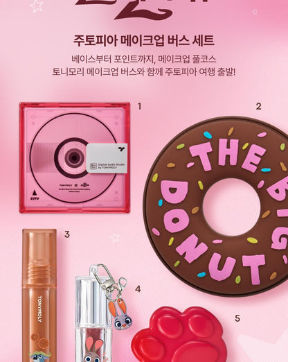 TONYMOLY - MAKE UP BUS Set (Zootopia Edition | Includes Cushion, Lip, Cheek &amp; Eyeshadow)