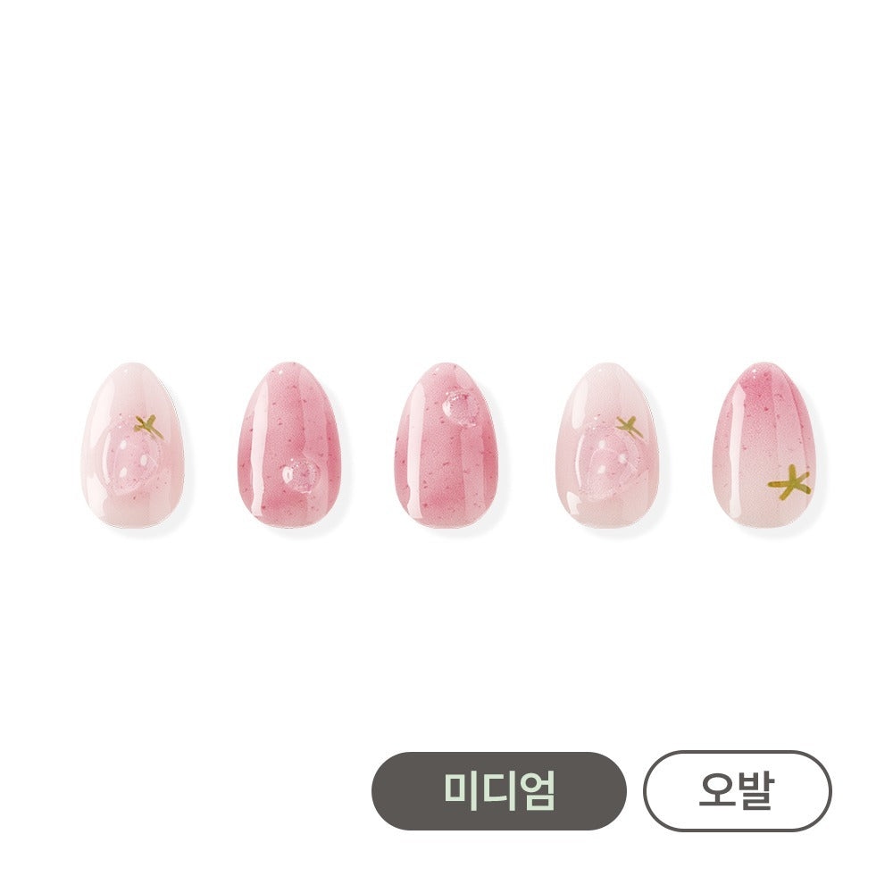 ohora - Cured Gel Press-On Nails (Medium Oval) - Strawberry Dew
