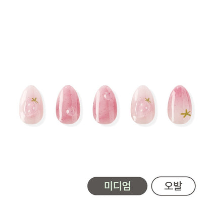 ohora - Cured Gel Press-On Nails (Medium Oval) - Strawberry Dew