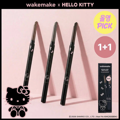 WAKEMAKE - Natural Hard Brow Pencil (1+1) (Hello Kitty Black Edition)