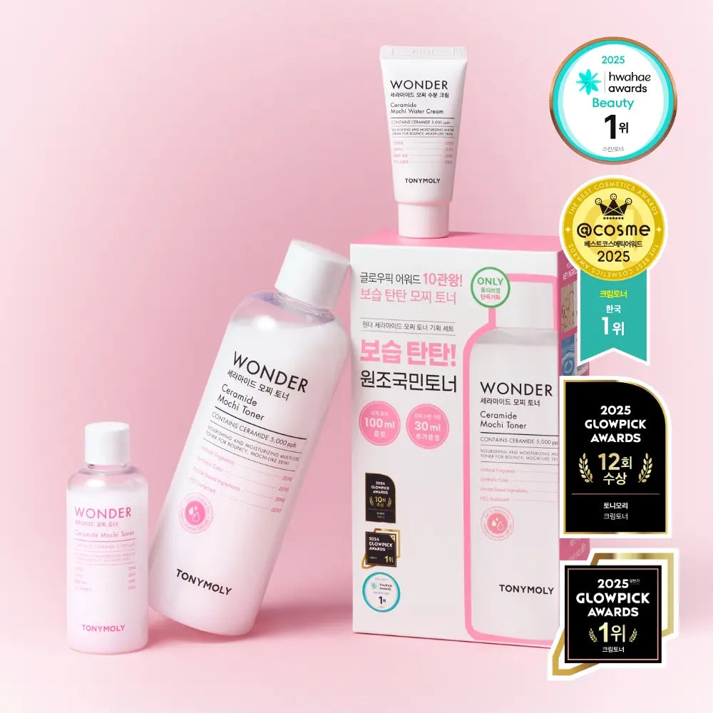 TONYMOLY - Ceramide Mochi Toner 500ml + 100ml + Cream 30ml (LIZ Pick)