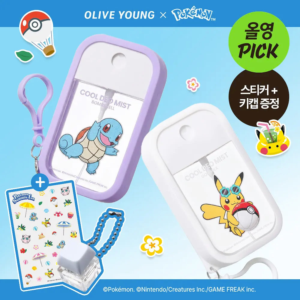 MUMCHIT - Cool Deo Mist 50ml (+ Sticker + Key Cap Keyring) (Pokémon Collaboration)
