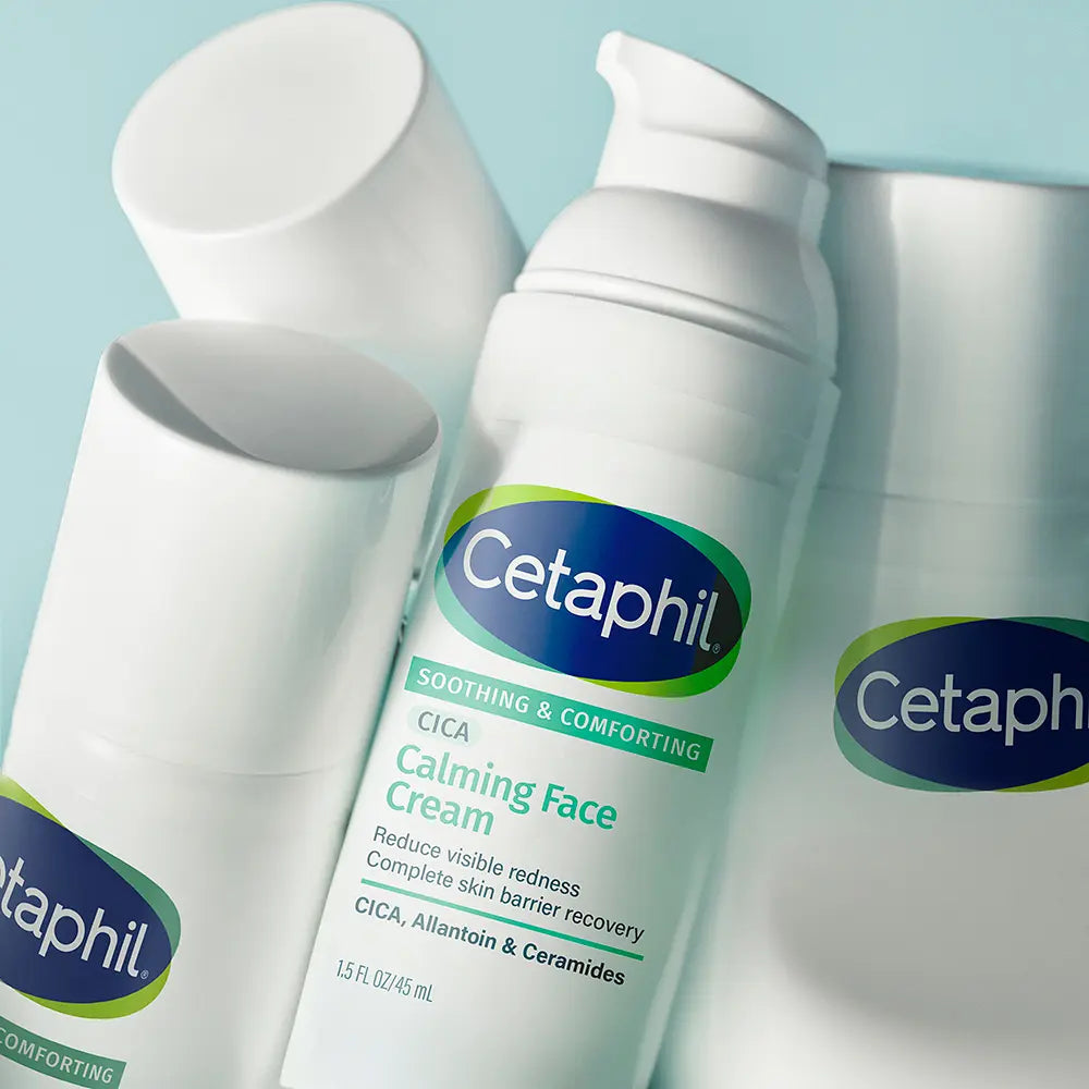 Cetaphil - Soothing &amp; Comforting CICA Calming Face Cream 45ml + CICA Cream 10ml &amp; Keyring (CHUEI LI YU Pick)