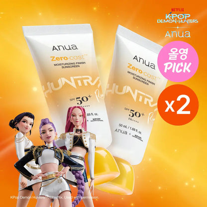Anua X K-POP DEMON HUNTERS - Zero-Cast Moisturizing Finish Sunscreen 50ml (1+1)