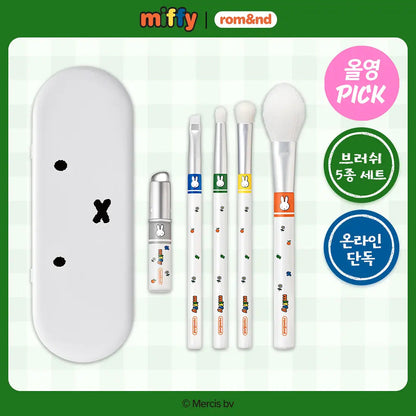rom&amp;nd X Miffy - Brush Set (5EA) + Tin Case