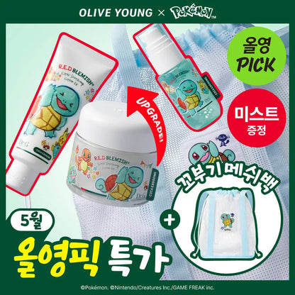 Dr.G - Red Blemish Clear Soothing Cream 70ml x 2ea + Mist + Squirtle Mesh Bag (Pokémon Collaboration)