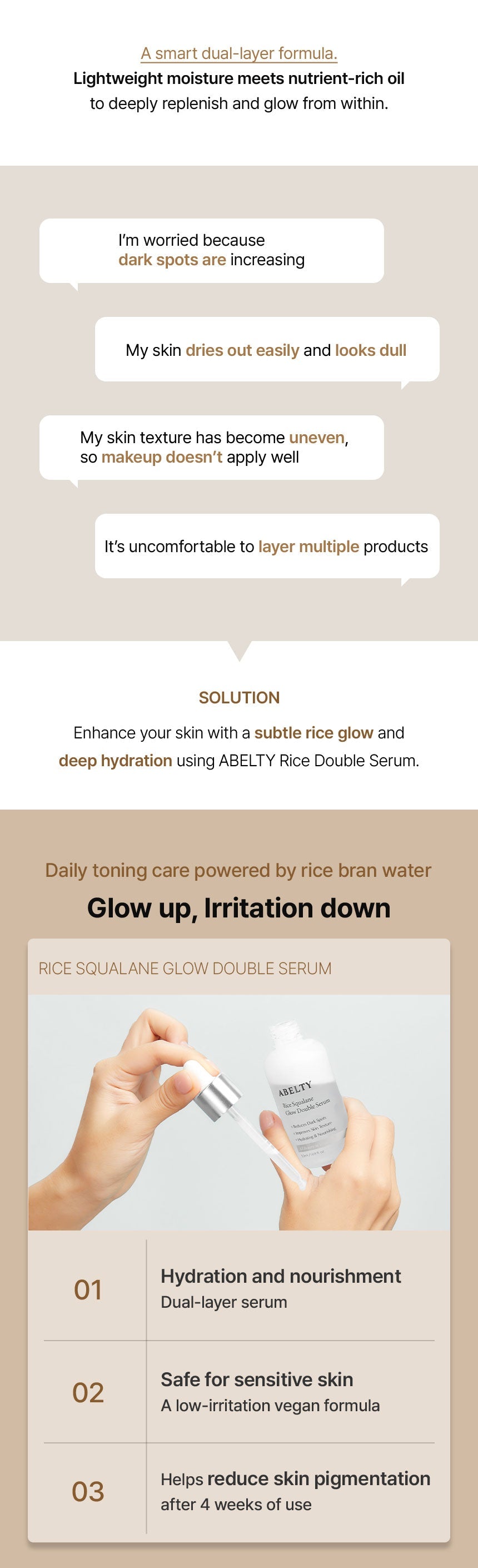 ABELTY Rice Squalane Glow Double Serum