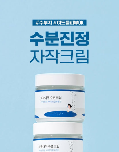 ROUND LAB X Nunmeongi - Birch Juice Moisturizing Cream 80ml (2EA) + Soft Pouch