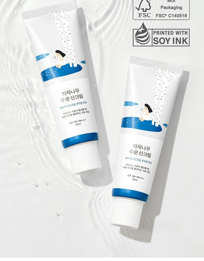 [ROUND LAB X Nunmeongi] Birch Juice Moisturizing Sunscreen 50ml 1+1 (+ Sticker)