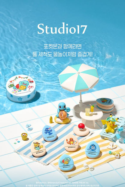 Studio17 - Brush &amp; Puff Cleanser + Pokémon Finger Puff 5ea (Pokémon Collaboration)