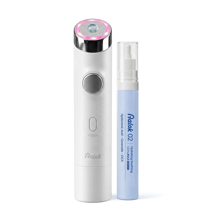 Aalok Skin Max device with blue Hydrating and Soothing Care serum