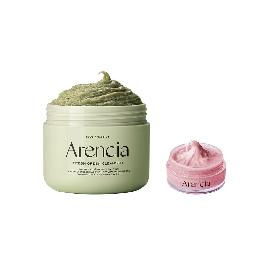 Arencia Fresh Green Rice Mochi Cleanser 120g with Rosehip Cleanser 15g mini