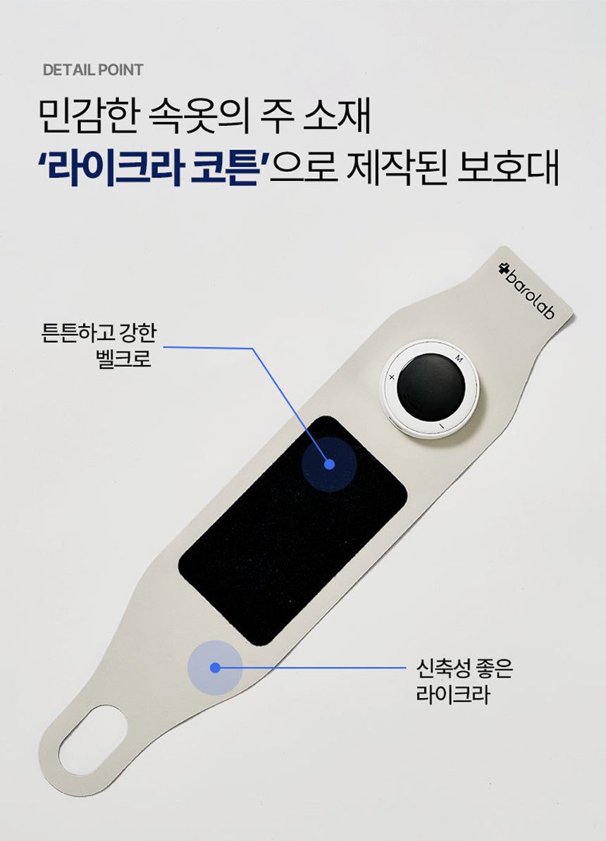 BAROLAB TENS ON Wrist Massager — wrap materials and controller detail