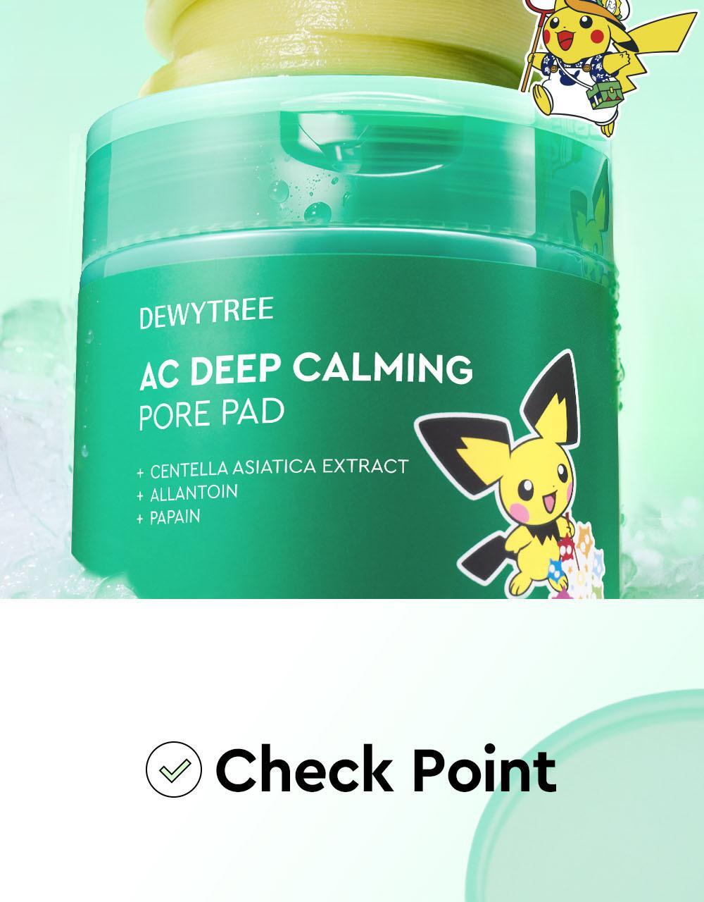 DEWYTREE - AC Deep Calming Pore Pad 100 + 4 Pads + Pichu Pad Case (Pokémon Collaboration)