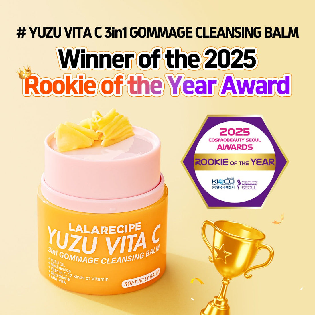 LALARECIPE - Yuzu Vita C 3-in-1 Gommage Cleansing Balm