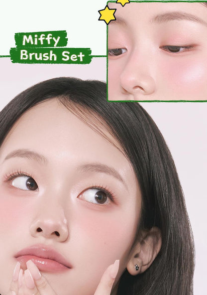 rom&amp;nd X Miffy - Brush Set (5EA) + Tin Case