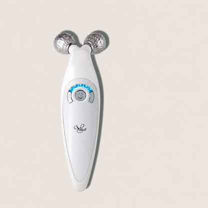 CELLMULA V-Roll with two faceted chrome rollers on a neutral background