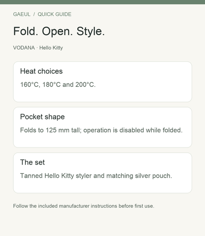 VODANA · Hello Kitty — functional overview