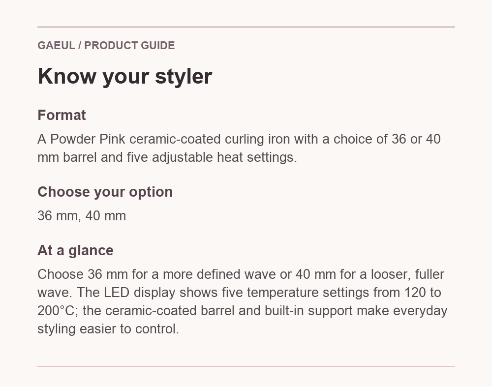 VODANA Glow Curling Iron — Powder Pink English format and feature guide
