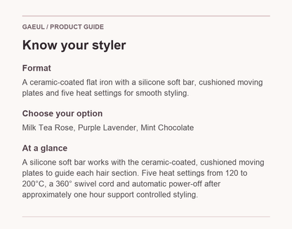 VODANA Softbar Flat Iron English format and feature guide