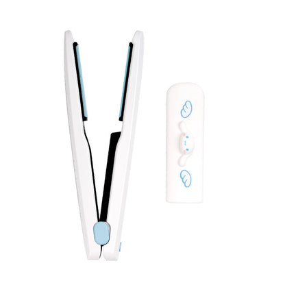 ROYCHE Cinnamoroll wireless mini flat iron and matching silicone safety cap.