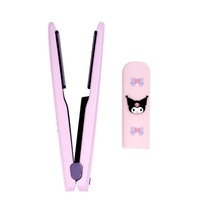 ROYCHE Kuromi wireless mini flat iron and matching silicone safety cap.