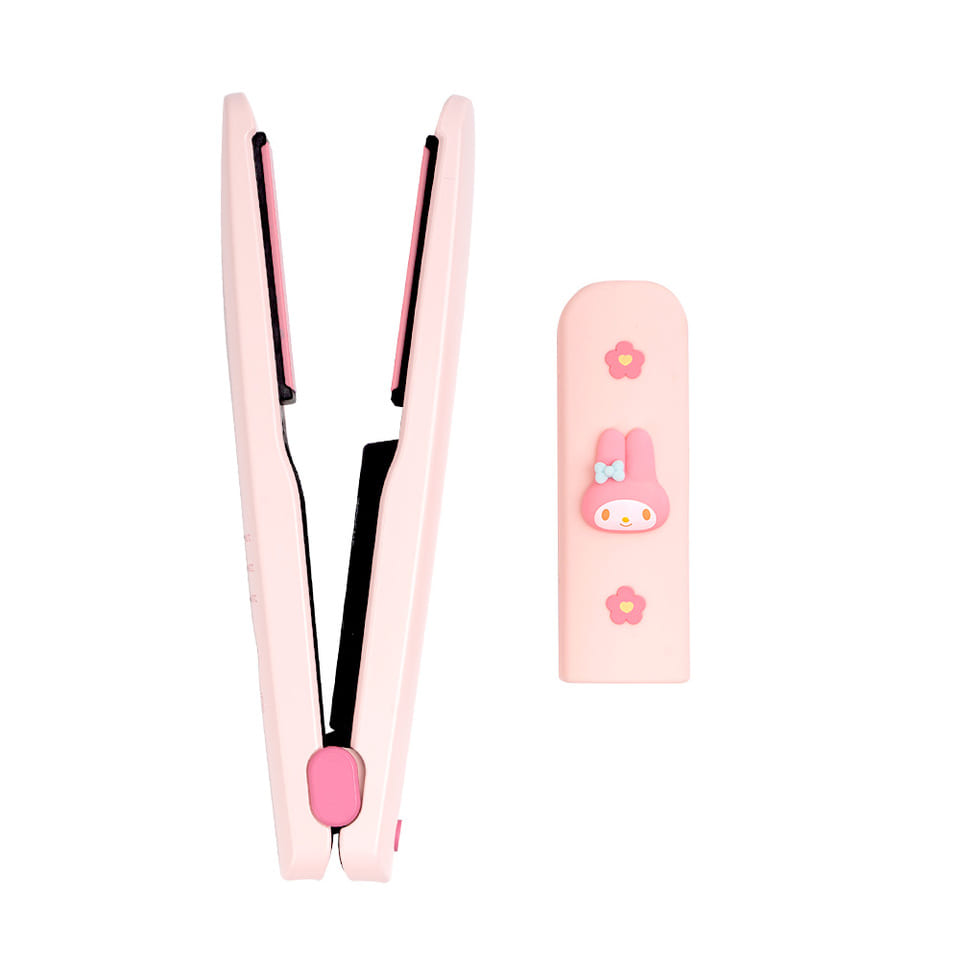 ROYCHE My Melody wireless mini flat iron and matching silicone safety cap.