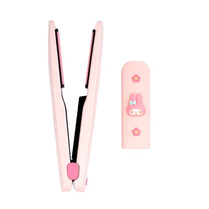 ROYCHE My Melody wireless mini flat iron and matching silicone safety cap.