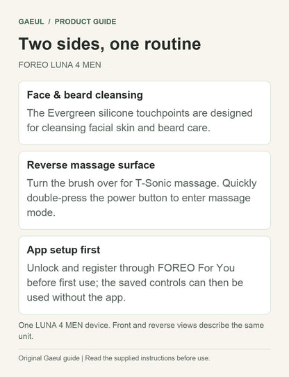 FOREO LUNA 4 MEN: two sides, one routine