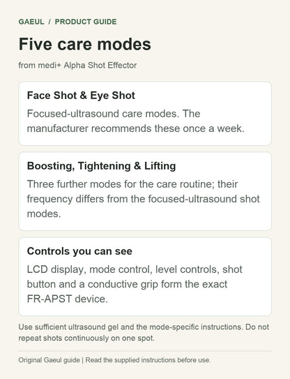 from medi+ Alpha Shot Effector: five care modes