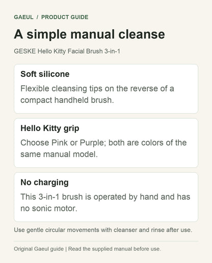 GESKE Hello Kitty Facial Brush 3-in-1: a simple manual cleanse