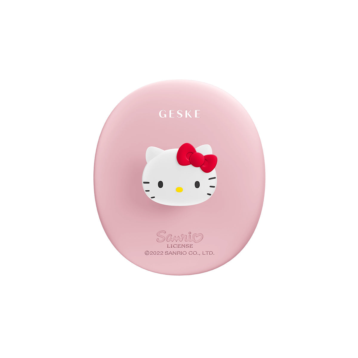 GESKE Hello Kitty Facial Brush 3-in-1 in Pink, with the character-shaped grip.
