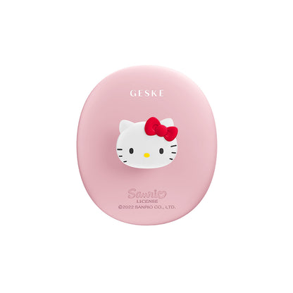 GESKE Hello Kitty Facial Brush 3-in-1 in Pink, with the character-shaped grip.