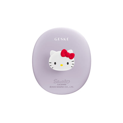 GESKE Hello Kitty Facial Brush 3-in-1 in Purple, with the character-shaped grip.