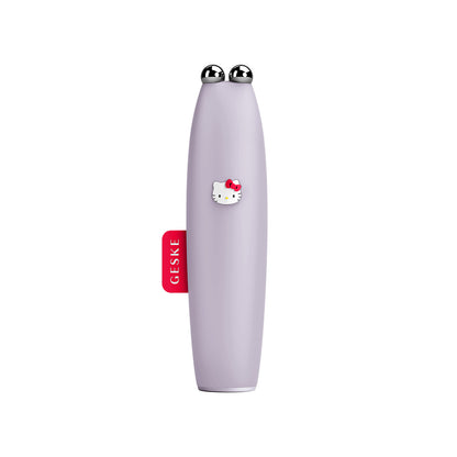 GESKE Hello Kitty MicroCurrent Face-Lift Pen 6-in-1 in Purple with two rounded contact spheres.