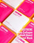 JUSTBEME Bio-Collagen Radiant Boost Hydrogel Mask box and pink pouches