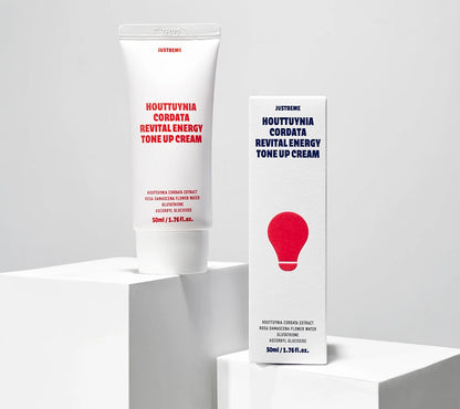JUSTBEME Houttuynia Cordata Revital Energy Tone Up Cream 50ml packaging