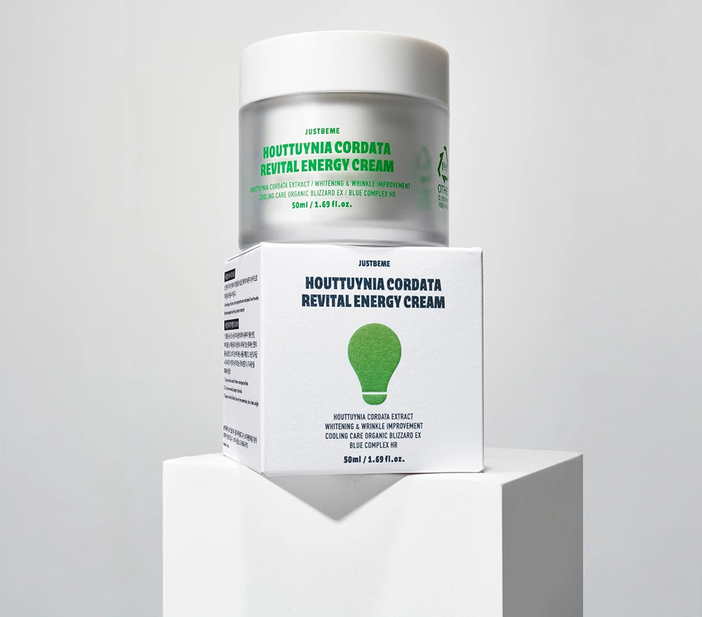 JUSTBEME Houttuynia Cordata Revital Energy Cream 50ml packaging