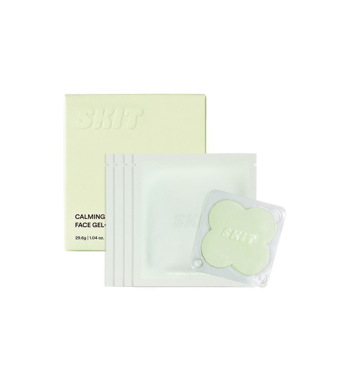 SKIT Calming &amp; Repair Face Gel Patch box with four paired sachets