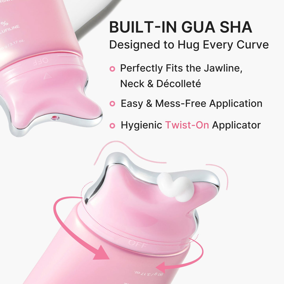 Medicube PDRN Collagen Gua Sha Neck Wrinkle Cream 90g built-in applicator and cream detail