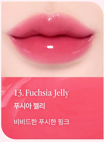 13 Fuchsia Jelly complete labeled Chewing Glow Pot shade card