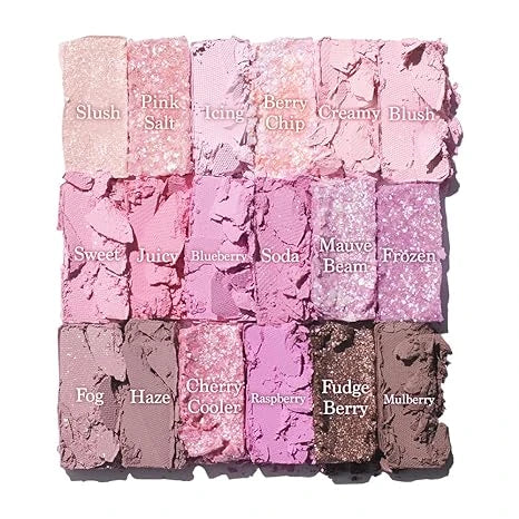 All eighteen Berry Smoothie named eyeshadow colors