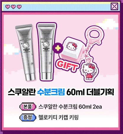S.NATURE x Hello Kitty Aqua Squalane Moisturizing Cream 60ml Duo &amp; Keyring