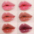 Labeled six-color lip guide including all five shades offered here;06 Plum is reference only