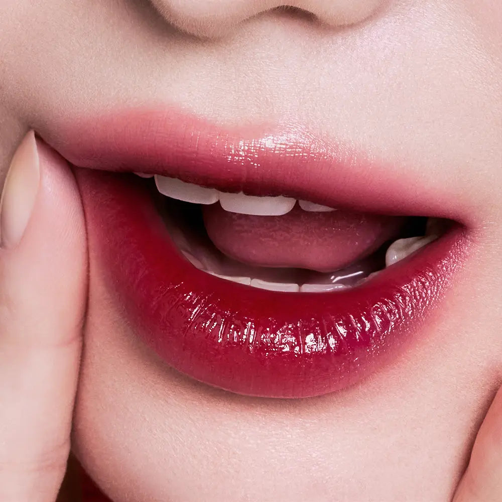 3CE Lazy Pop Lip Stain Spiced Up lip colour result.