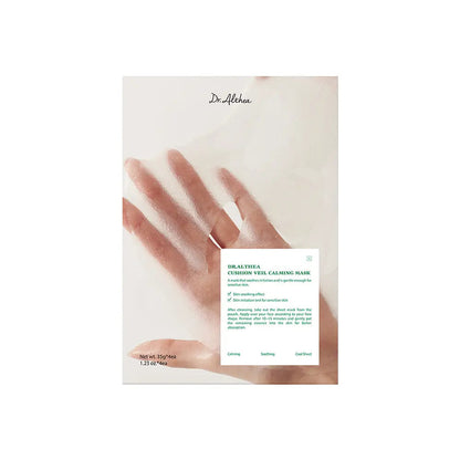 Dr. Althea Cushion Veil Calming Mask retail pack, labeled 35g ×4 sheets.