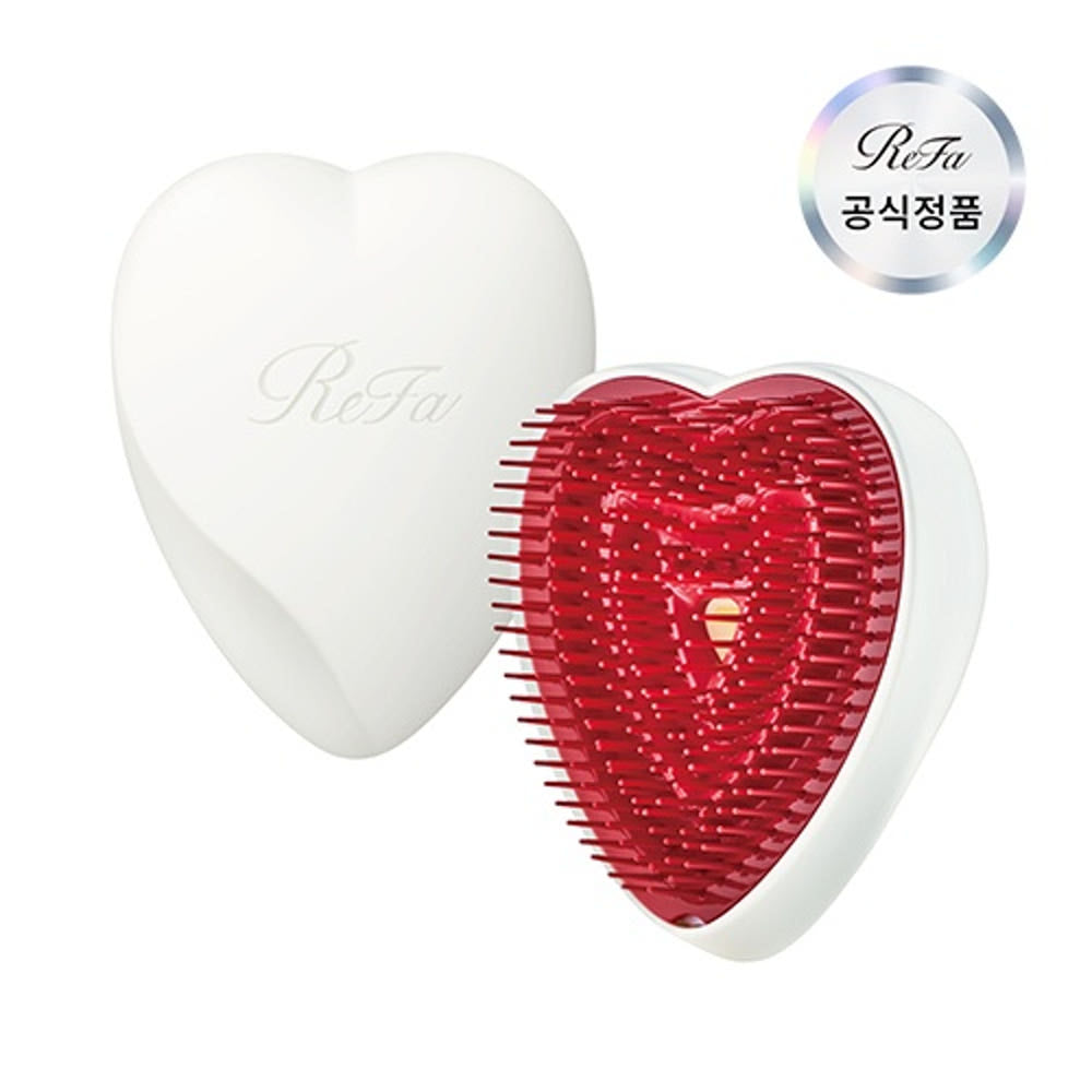 ReFa Heart Brush in Mat White. One brush, shown from its design-facing view.